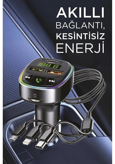 Ahanda Buldum Siyah Fm Transmitter Araç Şarj Cihazı 18w Hızlı Şa