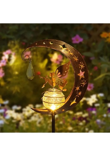 Pazly Masalsı Bahçe Aydınlatması: Kelebek Peri Desenli Güneş Enerjili Dekoratif Saksı Lambası