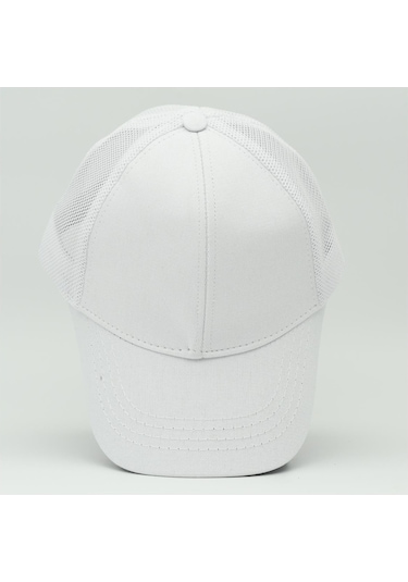Unisex Ayarlanabilir Beyaz Fileli Spor Basic Şapka Beyaz