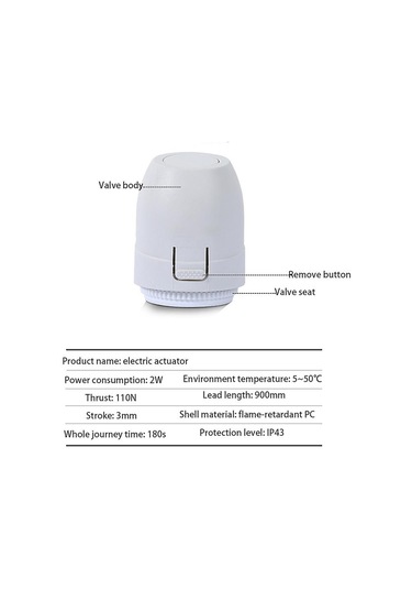 Yerden Isıtma Vanası Nc Ac 230v Elektrikli Termal Aktüatör Manifoldu Yerden Isıtma Termostatı İçin