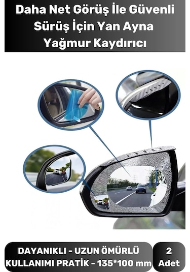 2li Universal Araç Uyumlu Oto Dikiz Aynası Filmi Yağmur Cam Film Araba Buğu Önleyici
