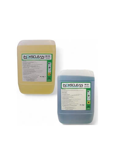 İnoksclean M100+m101 Endüstriyel Bulaşık Makinesi Deterjanı + Parlatıcı 20 L Set