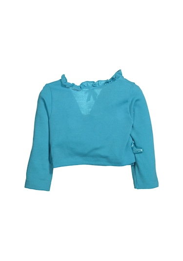 Zeyland Panço Kız Bebek Fırfırlı Kruvaze Kısa Hırka 6Ay-3Yaş -Turkuaz