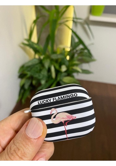 Iphone 3. Nesil Uyumlu Koruyucu Bluetooth Kulaklık Kılıfı Filamingo Desenli Fosforlu Filamingo Airpods 3. Nesil