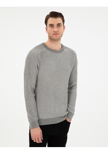 Pierre Cardin Erkek Açık Gri Melanj Kazak /triko 50297117-vr091 Açık Gri Melanj