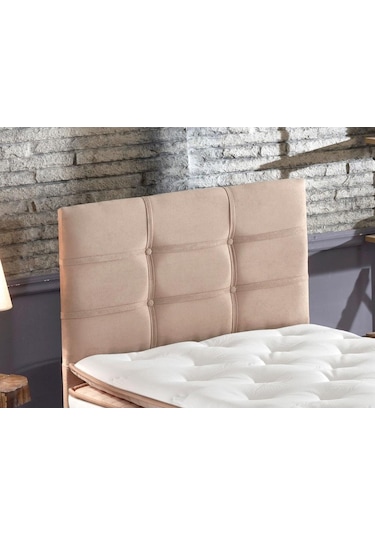 Nironyatak Polo Tek Kişilik Yatak Başlığı - 90 Cm Sütlü Kahve Kumaş Başlık