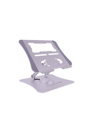G68g Gri Notebook Standı Metal, 360 Döner, Yükseklik & Açı Aya