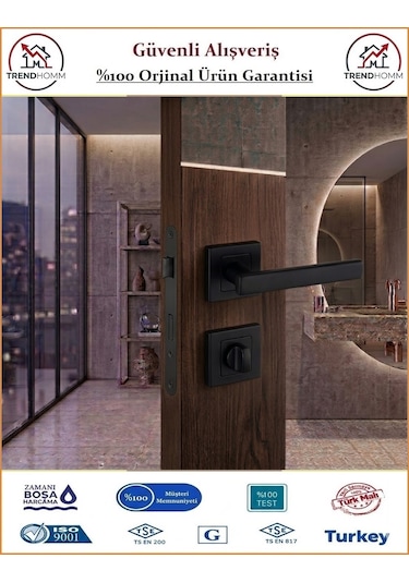 Sofuoğlu Yıldırım Rozetli Kapı Kolu - Mat Siyah - Wc Banyo