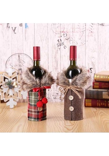 Fortunelane Noel Kumaş Sarımalzeme, Restoran Dekorasyonu, Kahverengi Şarap Fişek Kılıfı Kahverengi