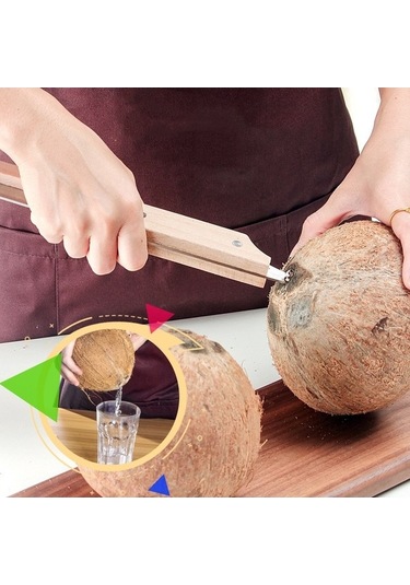 Ahşap Saplı Çok İşlevli Paslanmaz Çelik Hindistan Cevizi Açacağı Ve Eti Bıçağı Diğer