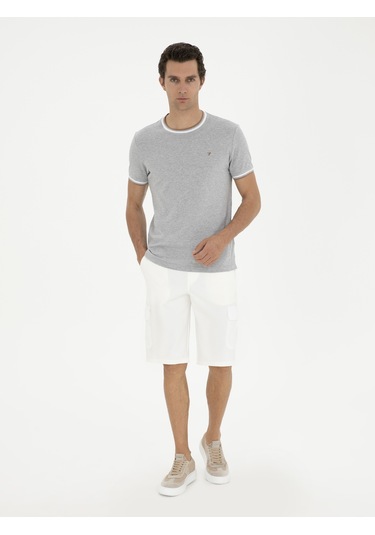 Cacharel Beyaz Slim Fit Kargo Cepli Şort
