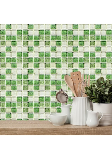 10 Adet/takım Kendinden Yapışkanlı Mozaik Tarzı Simülasyon Kiremit Duvar Çıkartmaları Oturm Banyo Güzel Duvar Sticker Dğ. 56759508 Diğer