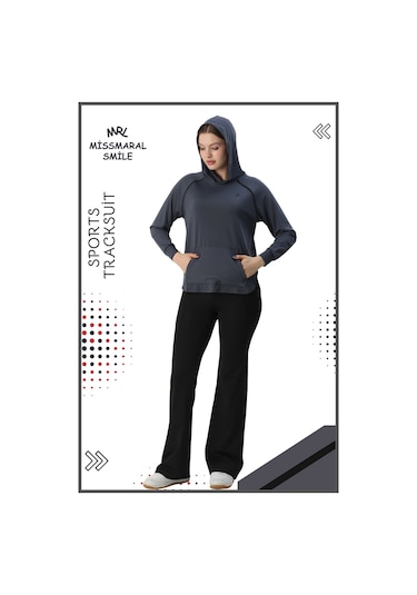 Kadın Spor Eşofman Takım İspanyol Paça Çift Cepli Alt &kapüşonlu Kanguru Cepli Üst Antrasit 3053 Antrasit Kadın Spor Eşofman Takım İspanyol Paça Çift Cepli Alt &kapüşonlu Kanguru Cepli Üst Antrasit 3053 Antrasit