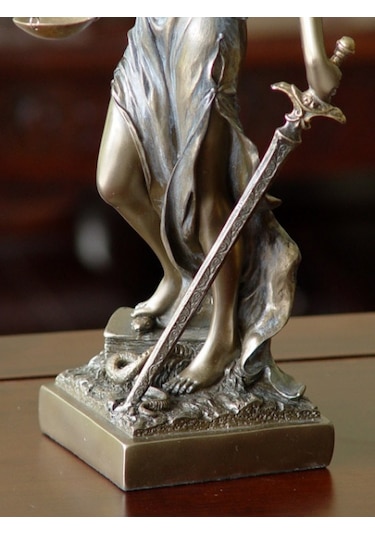 Veronese Bronz Renk Adalet Heykeli Themis Figürü 33cm