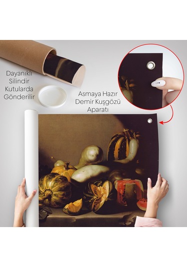 Caravaggio - Meyveli Natürmort Duvar Örtüsü - Still Life With Fruit-7134