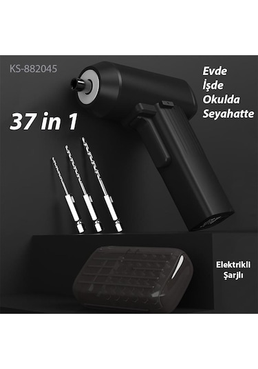 Kingsdun Sarjli Tornavida Seti 32 Parça Manyetik Uç 3.6v 1300mah