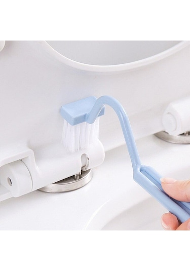 Mavi Banyo Temizleme Aksesuarları Tuvalet Temizleme Fırçası Taşınabilir Tuvalet Fırçası Köşe Bükme Kolu İle Scrubber Kavisli Temizleme Araçları