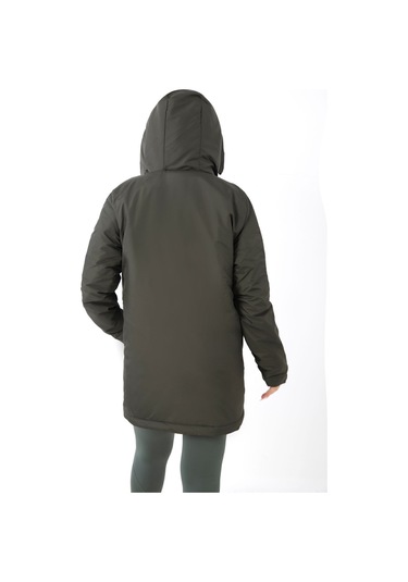 Kadın Haki Içi Polarlı Su Ve Rüzgar Geçirmez Kapüşonlu Kışlık Mont & Kaban & Parka Haki