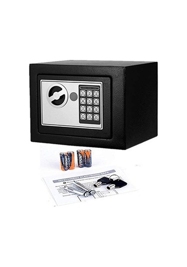 Lunaev Elektronik Tuşlu Çelik Para Kasası Siyah