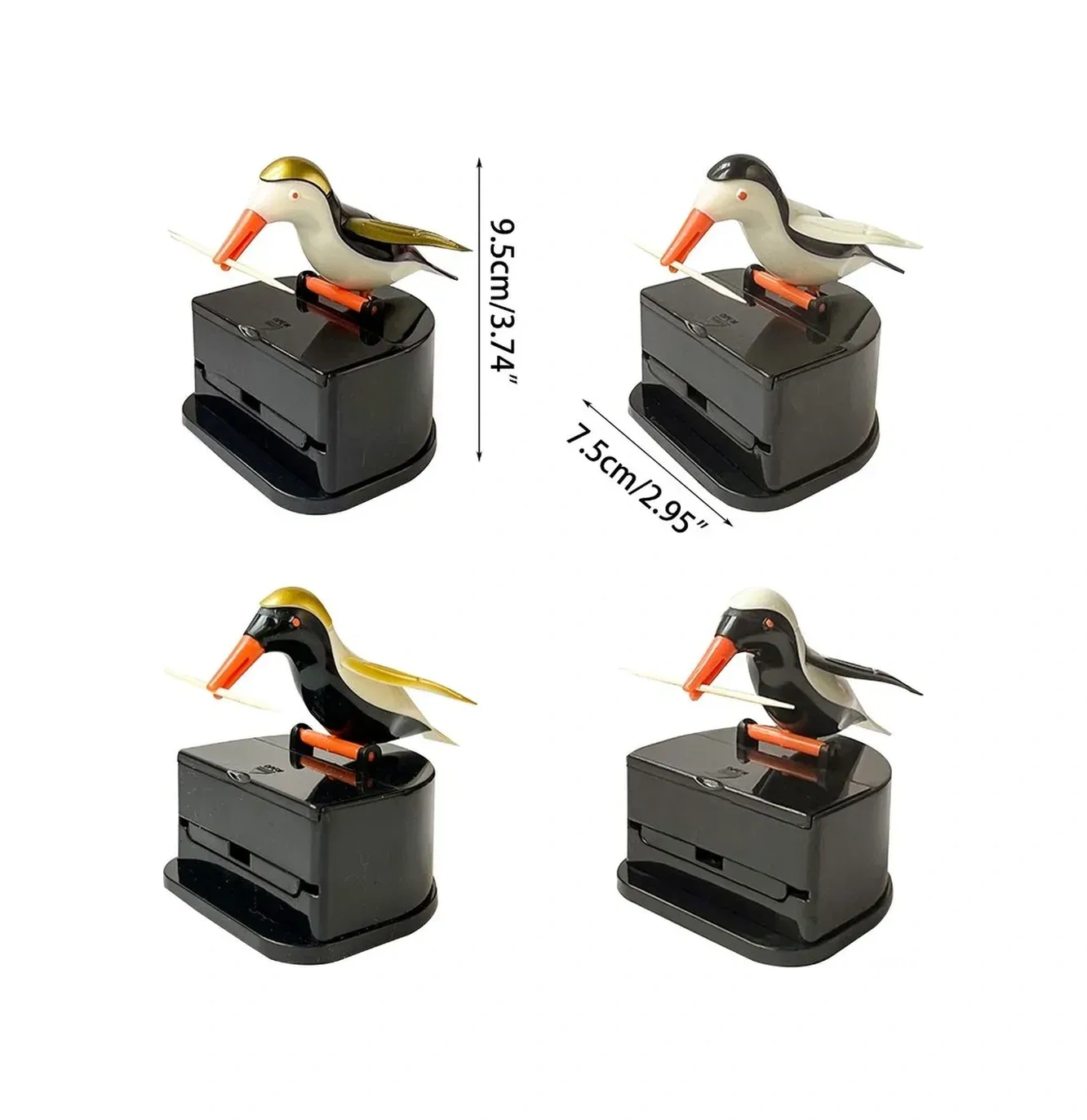 Konesam Kuş Şekilli Push-pull Diş İğnesi Kutusu, Abs Malzeme, Dayanıklı, Ev/restoran Uygun, Dekoratif Ve Pratik Sarı