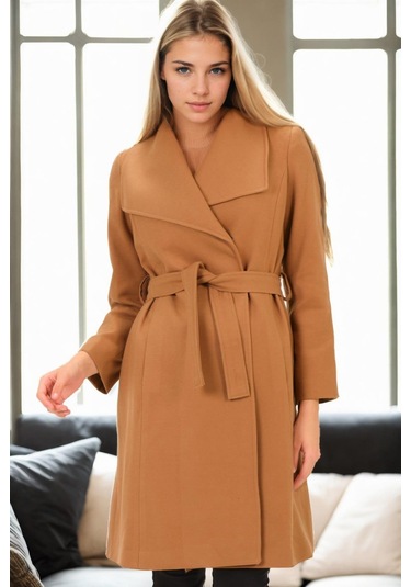 Z9639 Dewberry Bayan Palto-camel Camel