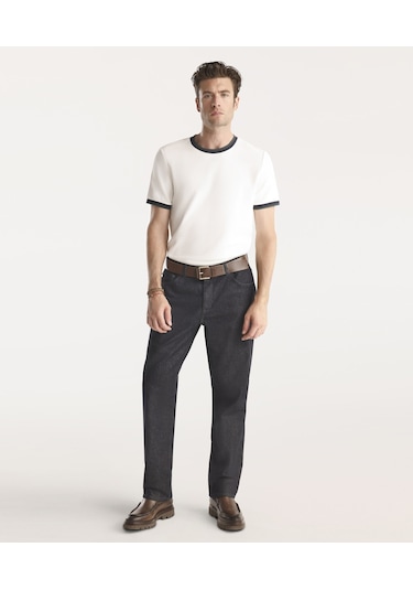 Relaxed Fit Erkek Denim Pantolon Koyu İndigo