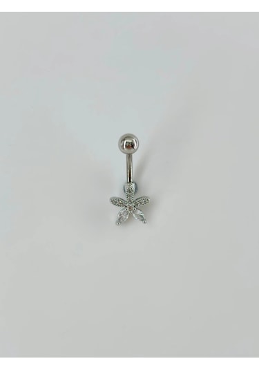 Çiçek Detaylı Göbek Piercing - Pg0028 Çok Renkli