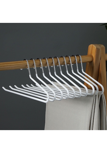 Bej Ev Depolama Ve Kurutma İçin Kaymaz Kaplamalı Pantolon Askısı Pantolon Askısı 5 Bej