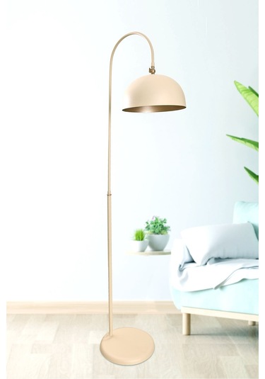 Luzarana Sonart Lambader Krem Metal Tasarım Lüx Yerden Aydınlatma Sarı