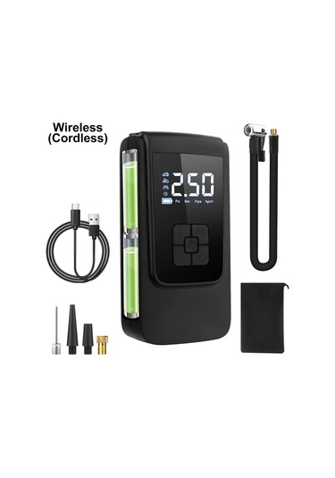 Xuweiwei Dylm Siyah Kablosuz Tasinabilir Lastik Sisirici Dijital Ekranli Usb Sarj Edilebilir Hava Kompresoru Araba Bisiklet Motosiklet Icin