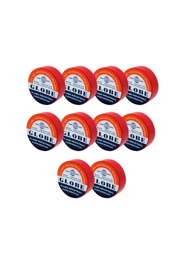 Globe İzolebant Elektrik Bandı Kırmızı - 10 Adet