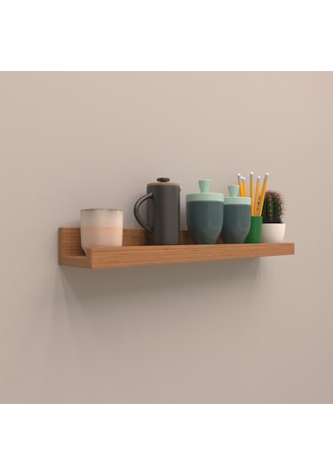 Rafkestir Setli Duvar Rafı 40 Cm Bambu ( Mat )