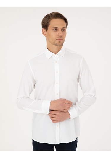 Pierre Cardin Erkek Beyaz Gömlek Desenli 50293255-vr013 Beyaz