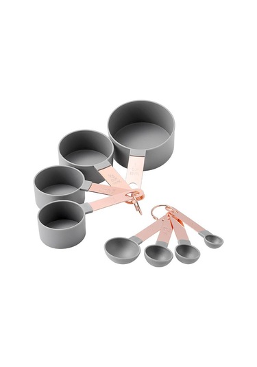 Gri Yüksek Kaliteli Ölçüm Kaşığı Ev Mutfak Çay Kaşığı Kahve Şeker Tuz Kaşık Pişirme Un Ölçme Fincan Mutfak Pişirme Araçları Gül