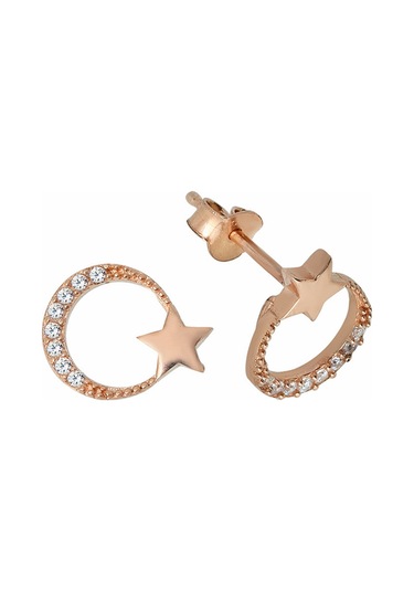 Argentum Concept - Ay Yıldız Motifli Gümüş Küpe - K073201