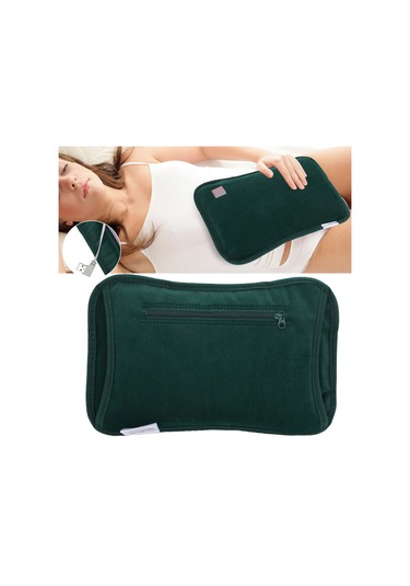 Moveevo Grafen Isıtma Usb El Sıcaklığı - 3 Seviye Termostat, 1.2m Uzantı Kablosu, Flanel Malzeme, Yeşil Rengi, Hızlı Isıtma 1 Dakika Koyu Yeşil