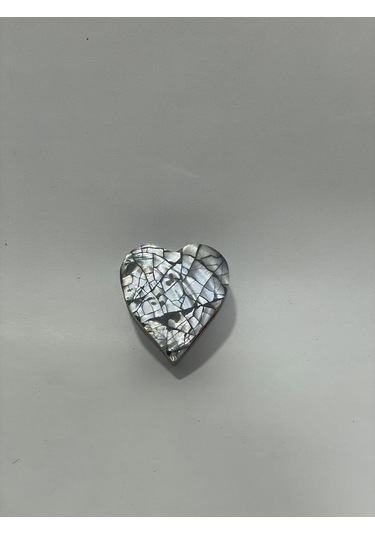 Sedef Kaplama Kalp Model Kadife Hediye Kutusu Küçük-model 1