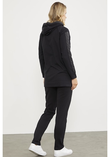 Rahat Kalıp Büyük Cepli Eşofman Takım - Siyah 001