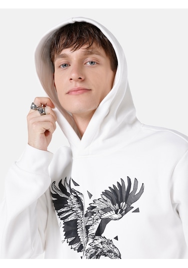Colin's Colins Regular Fit Baskılı Beyaz Erkek Sweatshirt Cl1067471 Beyaz
