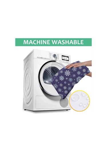 Noel Desenli Dikdörtgen Masa Örtüsü 60x102 İnç, Su Geçirmez Ve Leke Tutmaz-a87 Beyaz