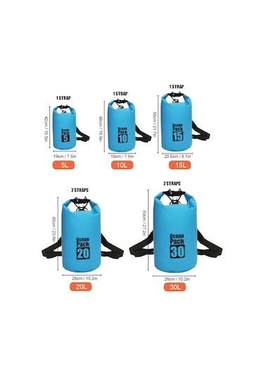 Wezone Su Gezi Ve Kamp İçin 30l Çift Askılı Pvc Su Geçirmez Sırt Çantası - Kano, Rafting, Yüzme İdeal