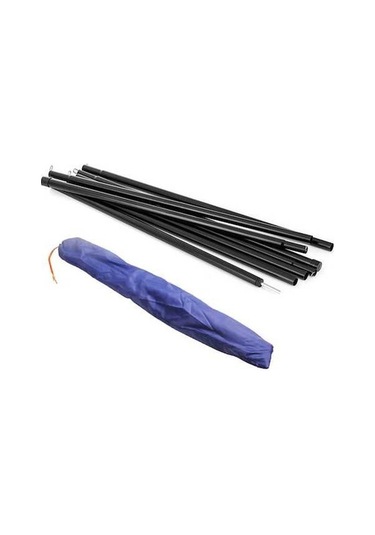 Pazly 2 Adet 200cm Çelik Kamp Çadır Direği - Taşınabilir Siyah Çadır Aksesuarı Siyah