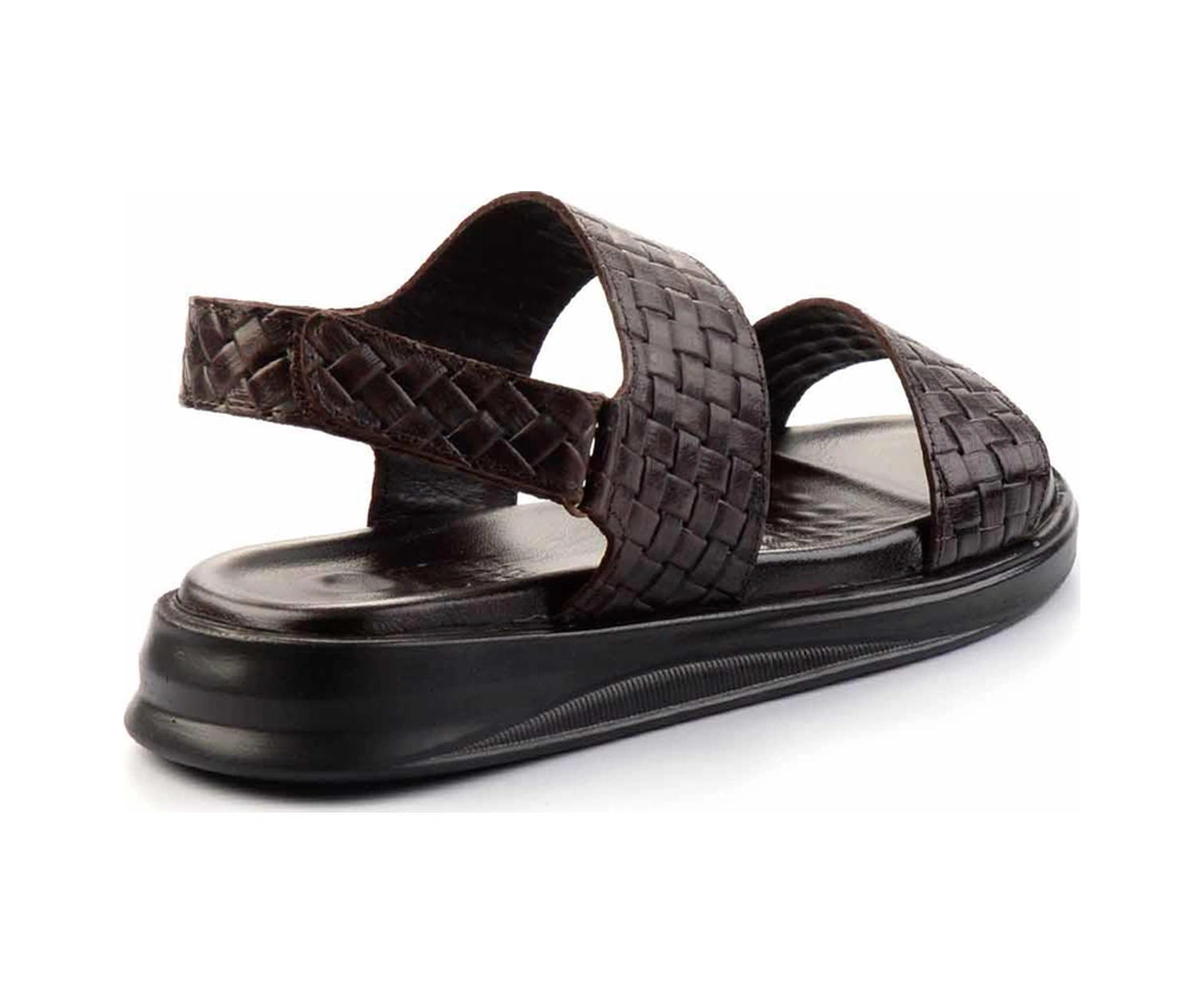 Kahve Hakiki Deri Erkek Sandalet E05433012603 Kahve