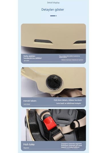 Eternal Luck 3C Sertifikalı Motosiklet Açık Kask Siyah