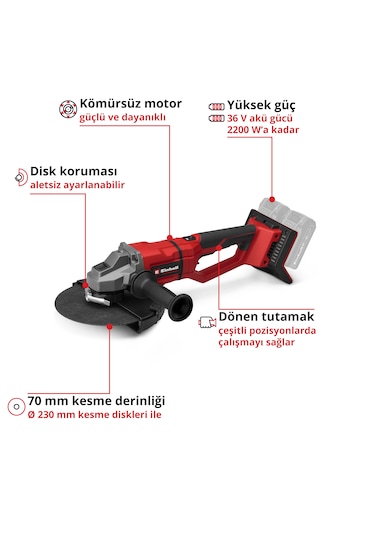 Einhell Professional TP-AG 36/230-22 Li Bl Solo Akülü Taşlama - 4431161