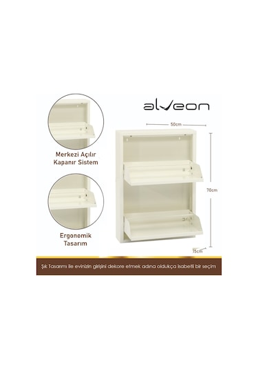 Alv-10002 Alveon Metal Ayakkabılık Beyaz