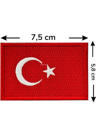 Türk Bayrağı Patch Kırmızı Nakış