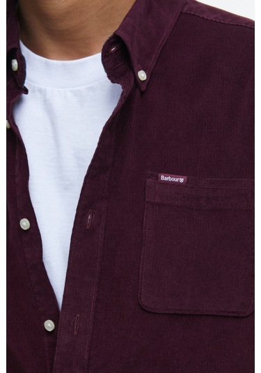 Barbour Ramsey Tailored Cord Gömlek Re89 Winter Red Bordo