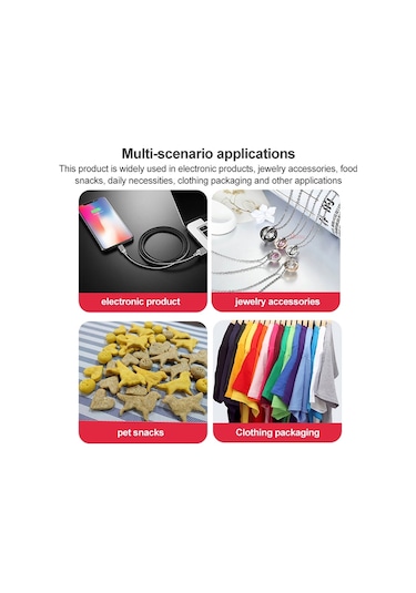 Sones 100 Adet / Paket İnci Görünümlü Yarı Saydam Cpp Plastik Ambalaj Ziplock Poşet, Boyut: 10,5x15 Cm Siyah