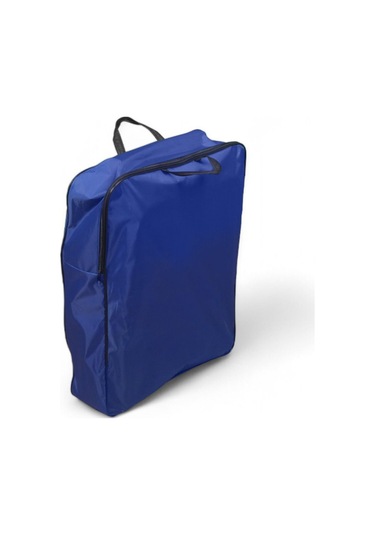 İronika Çantalı Katlanabilir Balıkçı Seti Sırtlı Piknik Balkon Kamp Taburesi Sehpa Seti - Mavi Gri